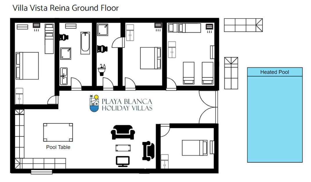 Villa Vista Reina - Luxury 6 Bedroom - Heated Pool- Views - Pool Table - Vista Lobos - Playa Blanca Εξωτερικό φωτογραφία